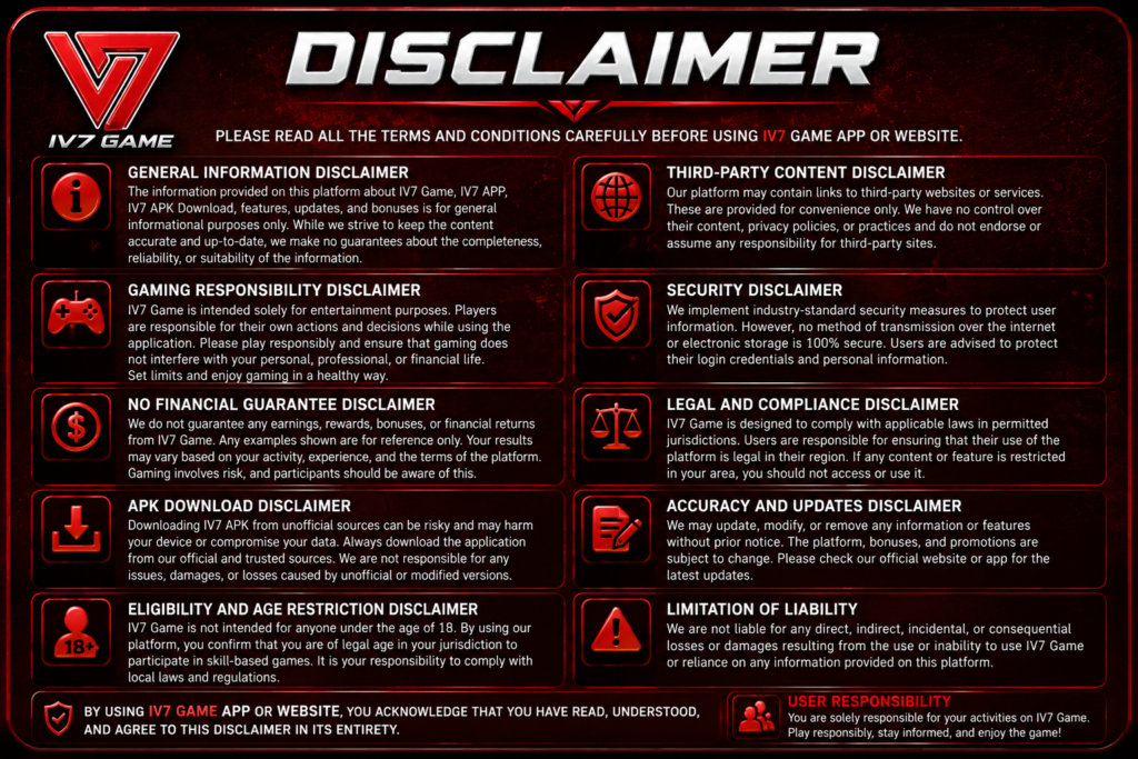 IV7 Game Disclaimer